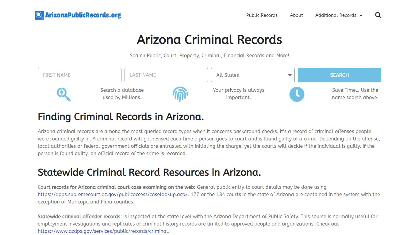 Arizona Criminal Records: ArizonaPublicRecords.org